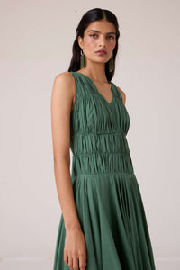 Rhea Green Halter Dress