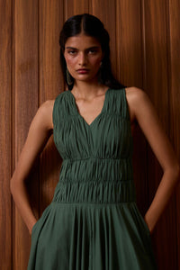 Rhea Green Halter Dress
