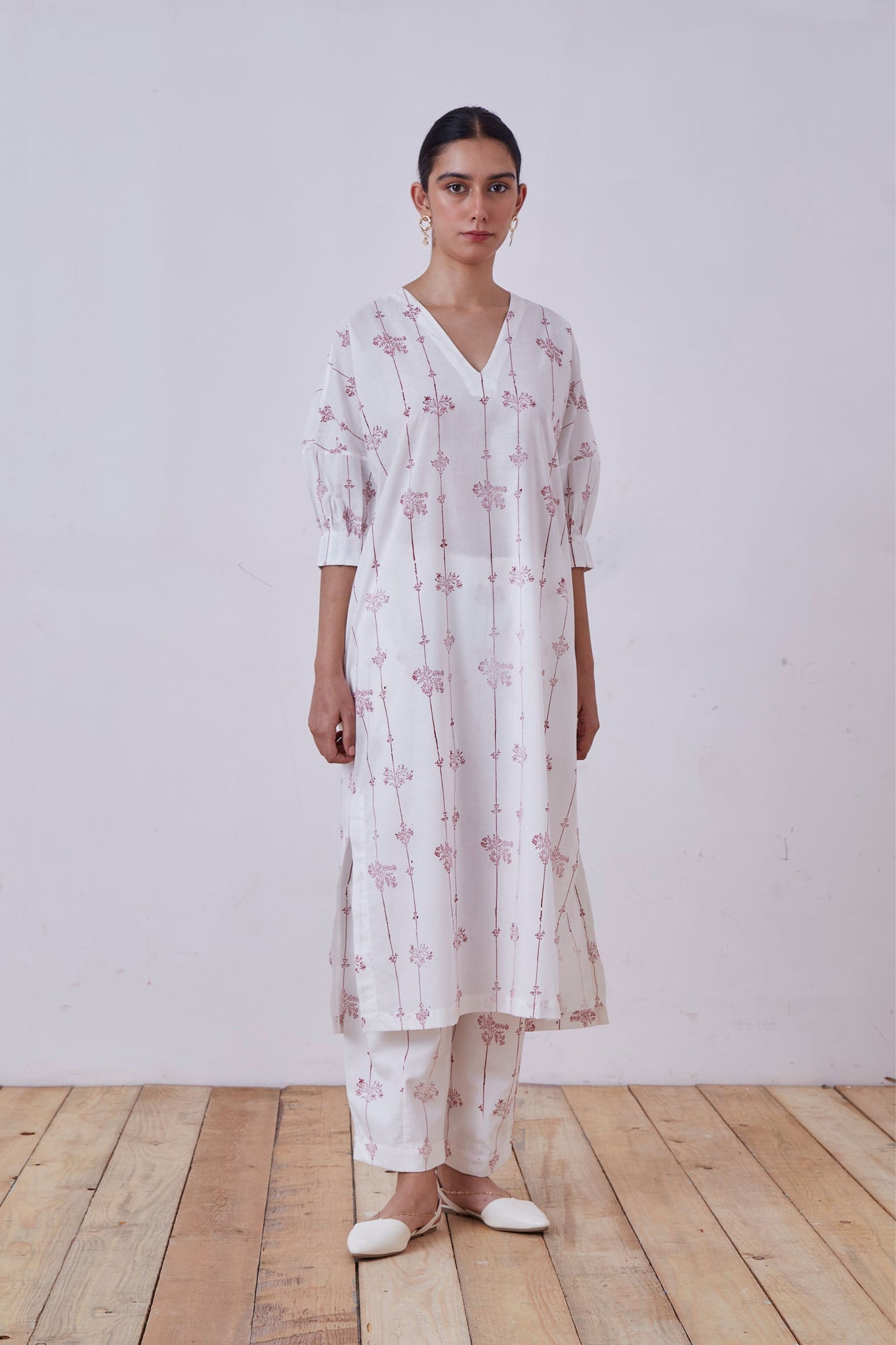 Ratan Red Hand Printed Set