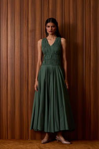 Rhea Green Halter Dress