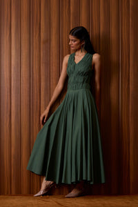 Rhea Green Halter Dress