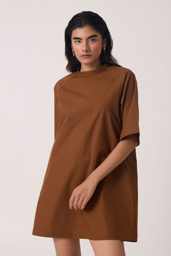 Thea Brown Cotton Dress