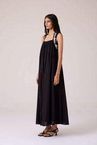 Themis Black Embroidered Dress