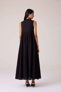 Themis Black Embroidered Dress