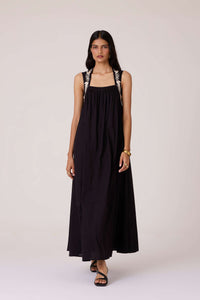 Themis Black Embroidered Dress