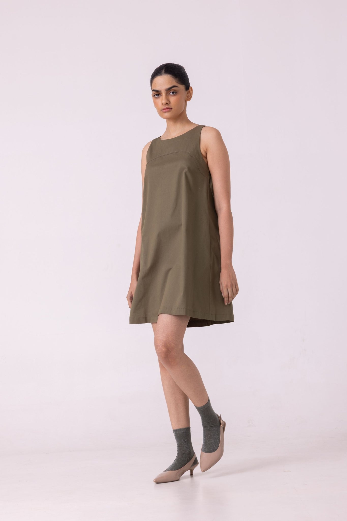 Nalaka Brown Shift Dress