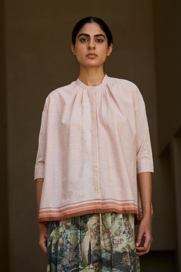 Pele Handwoven Pink Striped Top