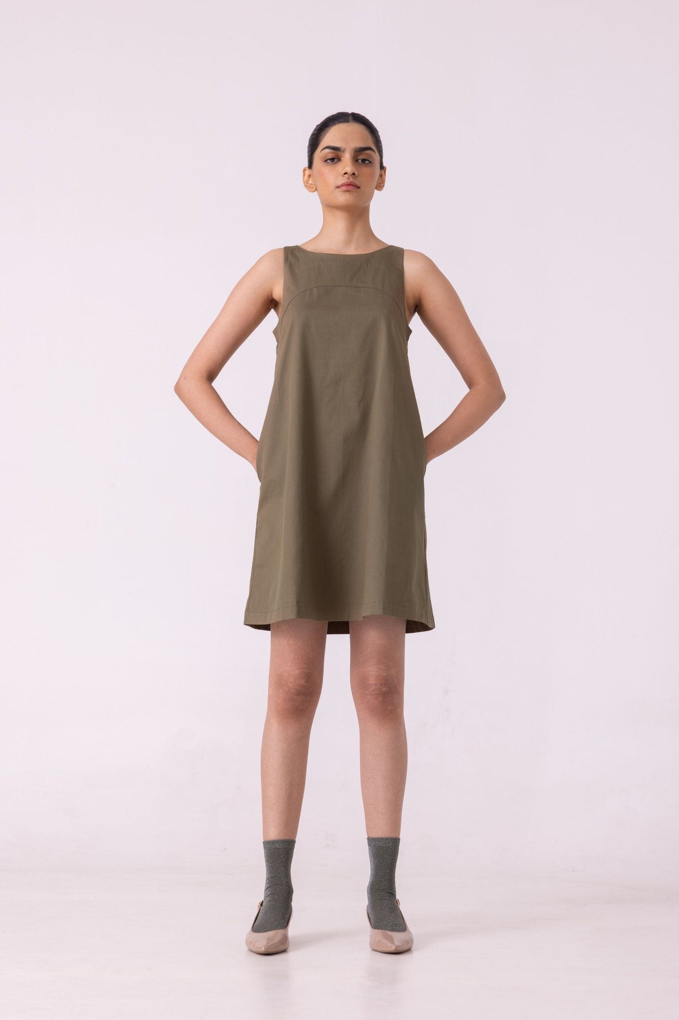 Nalaka Brown Shift Dress