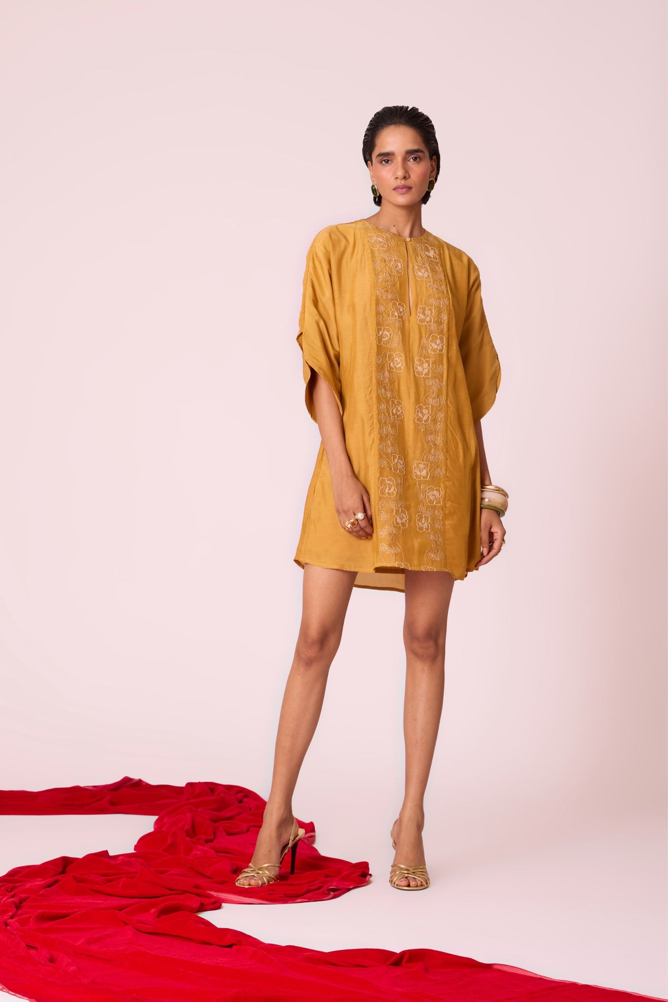 Zarah Yellow Embroidered Dress The Summer House Zarah Yellow Embroidered Dress The Summer House