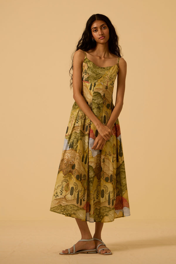 Ai Ochre Print Dress