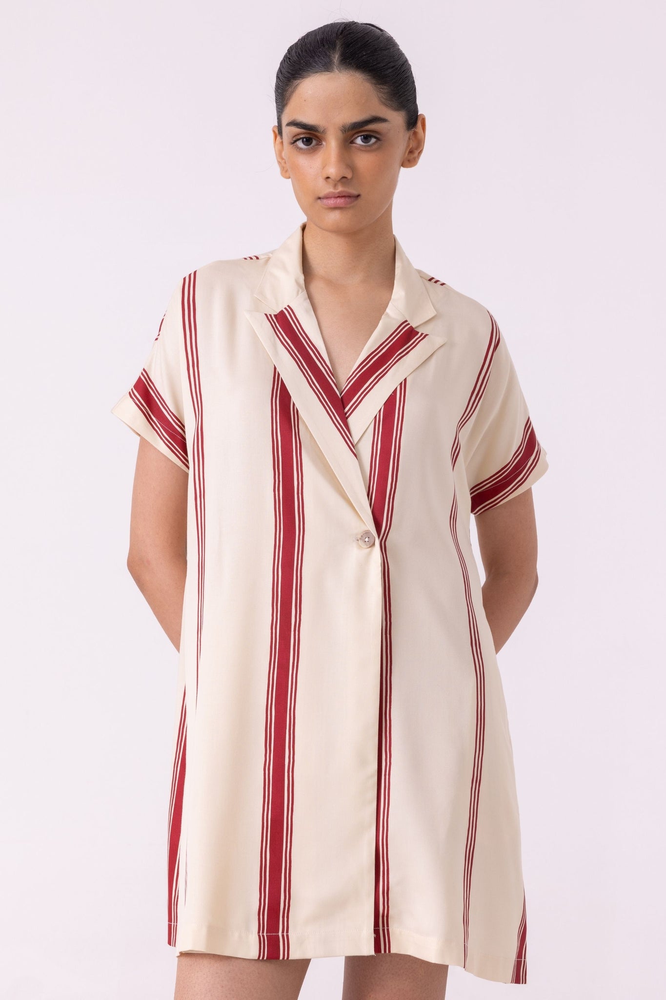Amy Red Striped Blazer Dress