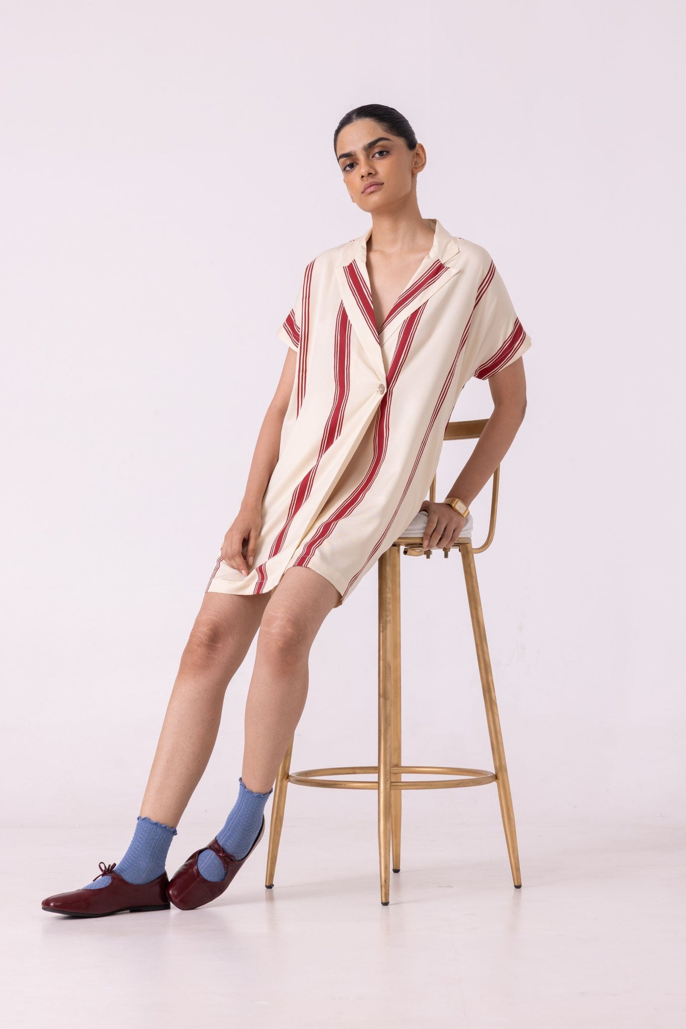 Amy Red Striped Blazer Dress