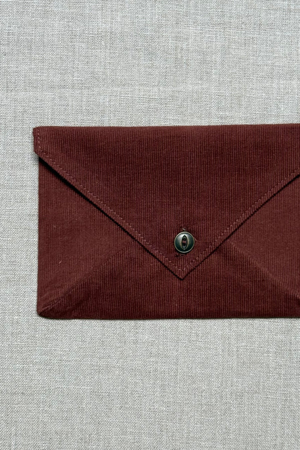 Brown Corduroy Envelope Clutch