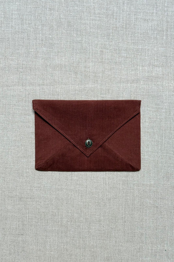 Brown Corduroy Envelope Clutch