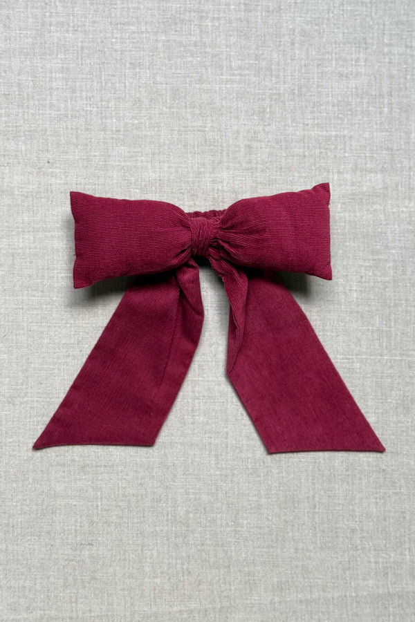 Cherry Corduroy Bow