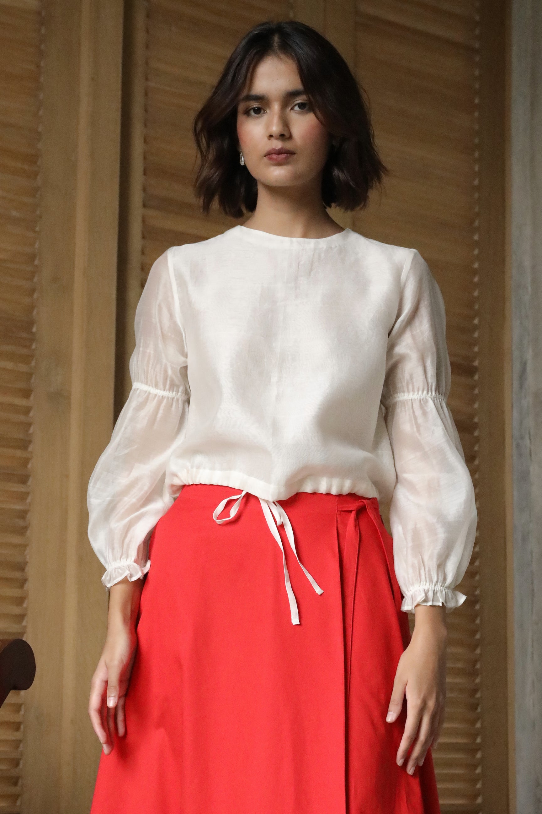 Atlas White Handwoven Top