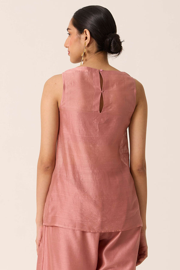 Jhumpa Pink Handwoven Top