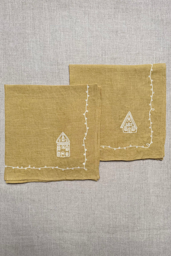 Mustard Linen Napkins - Set of 2