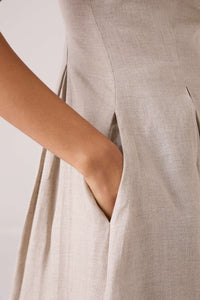 Suhjan Beige Linen Dress