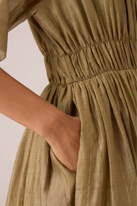 Arha Olive Handwoven Dress
