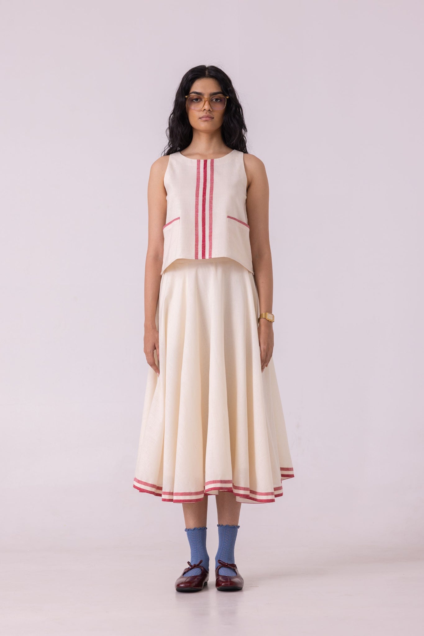 Tris Off White Handwoven Top