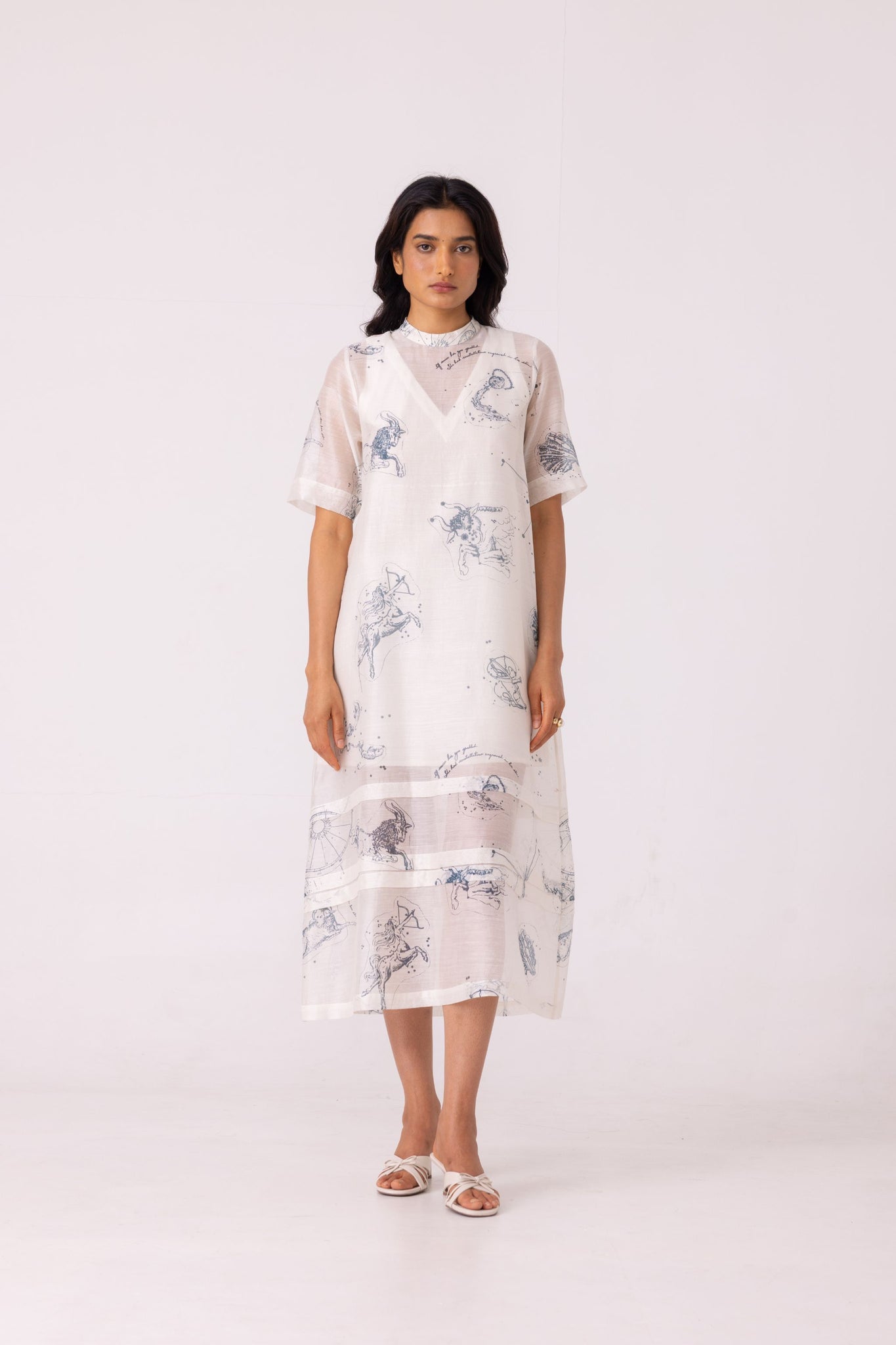 Larisa Zodiac Print Handwoven Dress