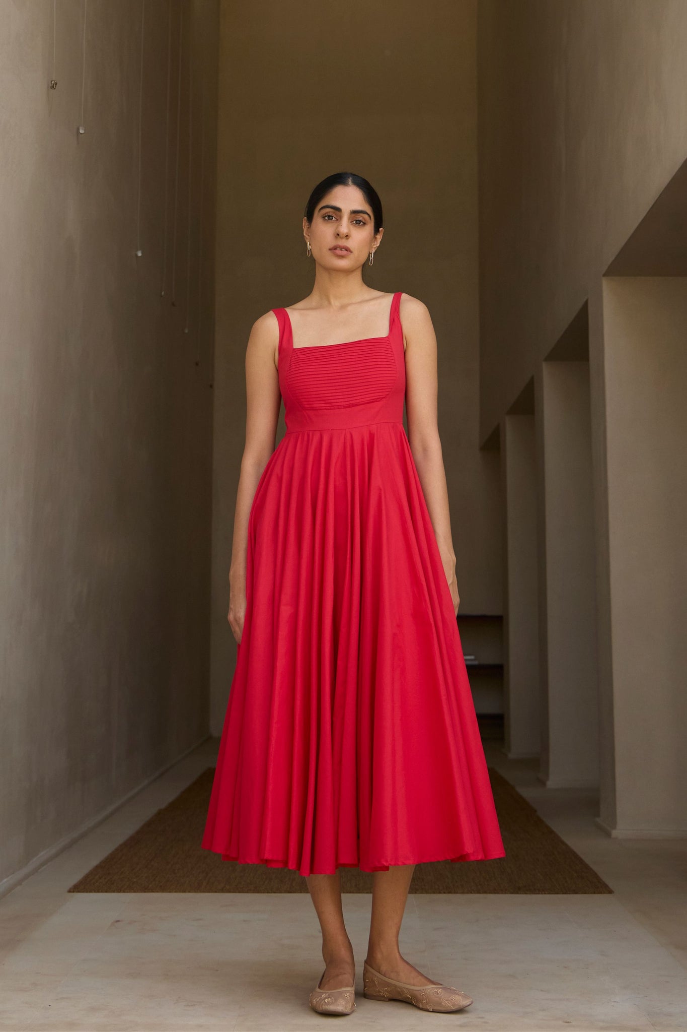 Manoor Rind Manoor Red Organic Cotton Dress – The Summer House