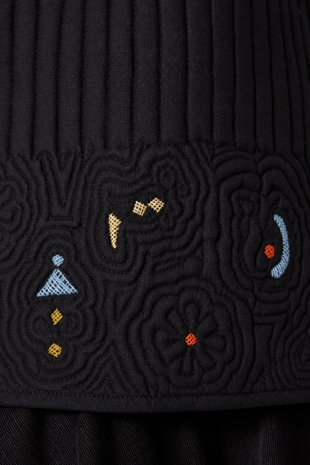 Second lint-cleaned embroidery close-up