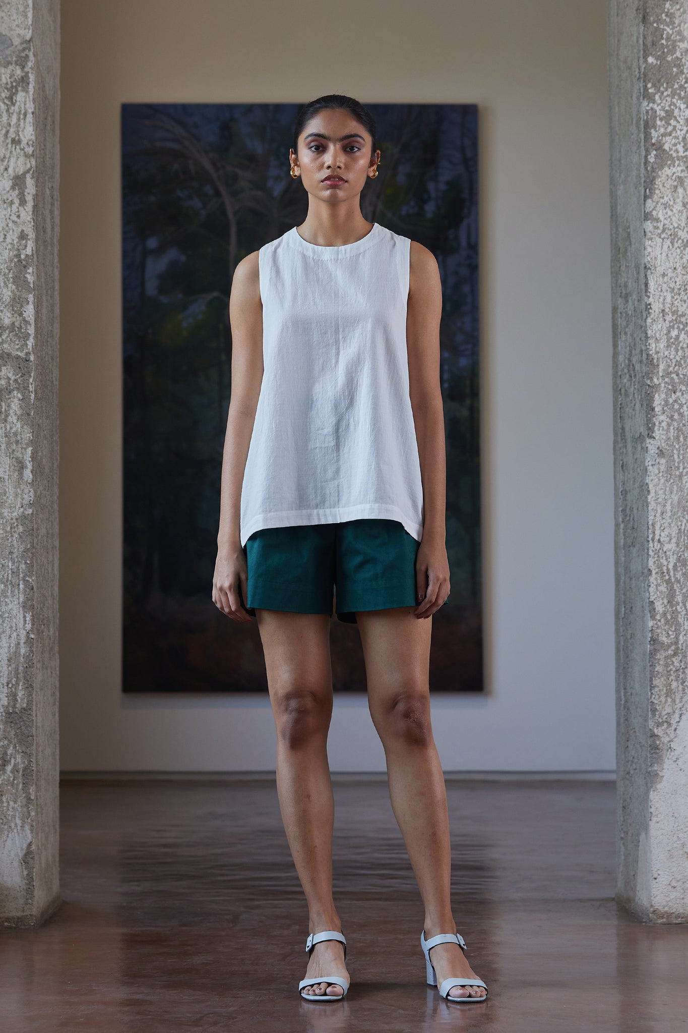 Marisa Blanc Sustainable White A Line Cotton Top For Women Online