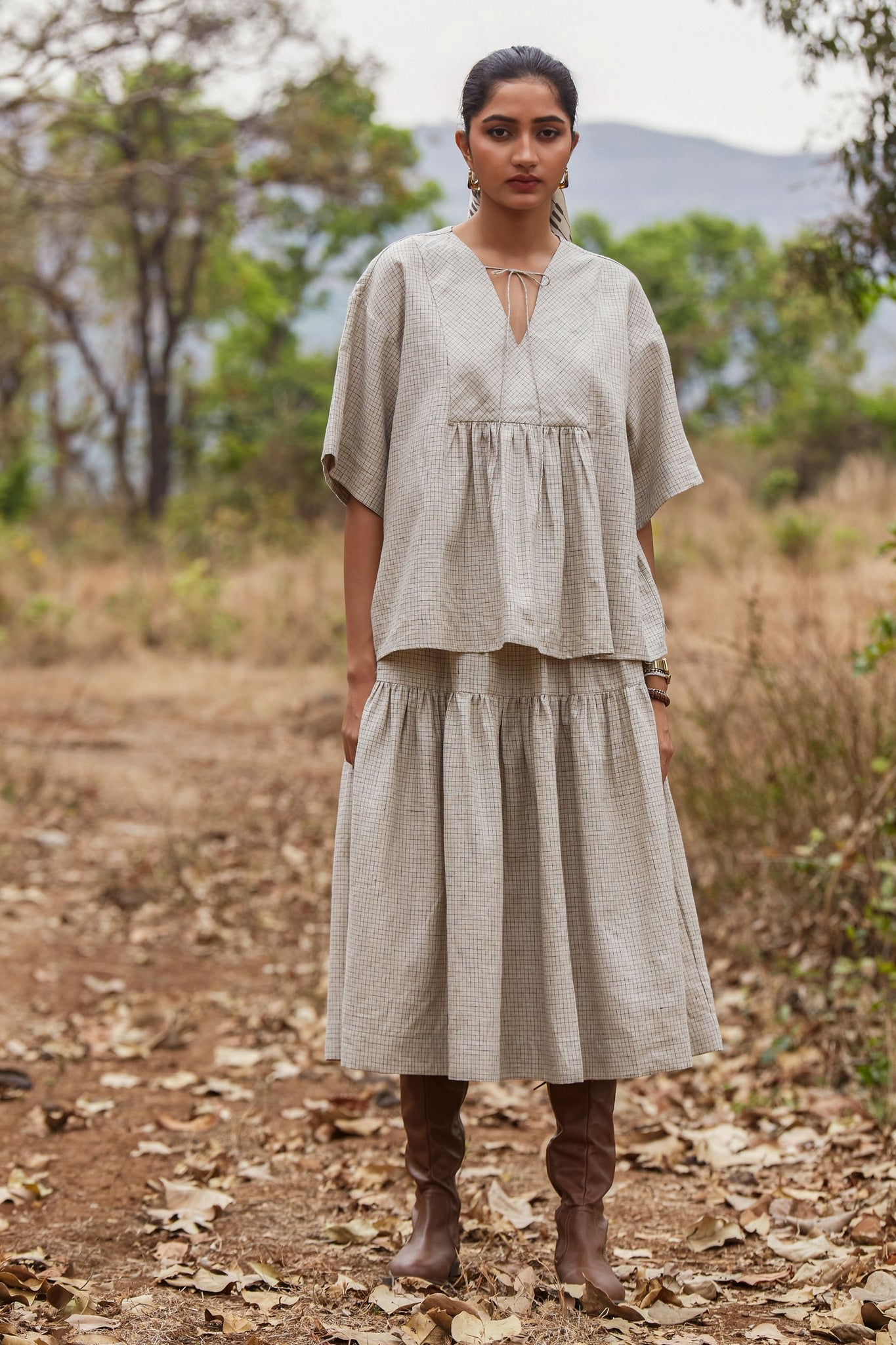 Solia Set Sustainable Drop Shoulder Top And Skirt For Women Online